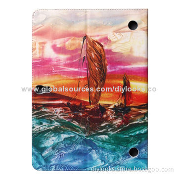 Sailing Boat Under the Setting Sun Pattern Horizontal Flip Leather Case